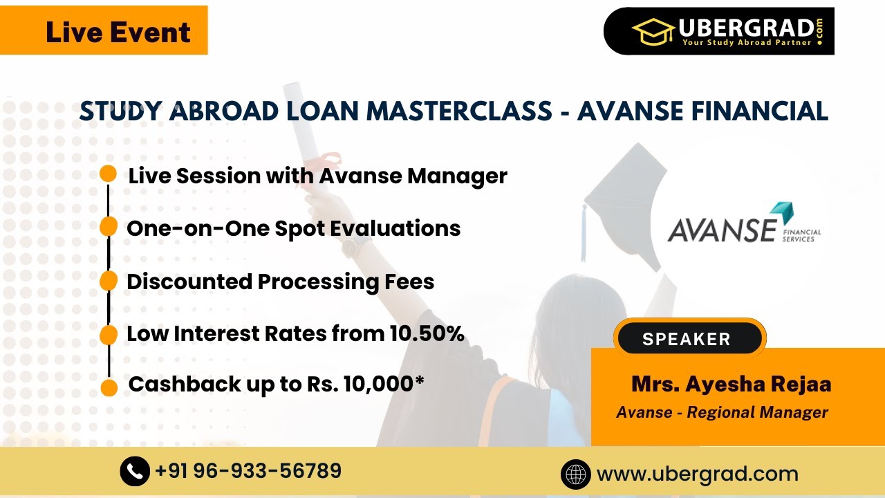 Study Abroad Loan: Masterclass - Avanse | Ubergrad Webinar (14th October 2023)