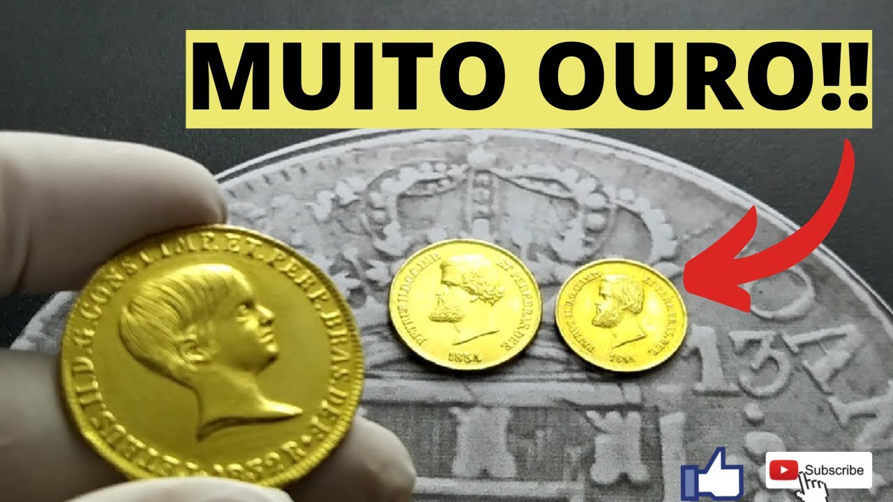 MOEDA DE OURO! MOEDAS DE OURO DO BRASIL! MOEDA DE OURO DOM PEDRO MENINO, 6400 RÉIS, 5000, 10000 RÉIS