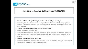 1-888-726-3195 Methods to Resolve Outlook Error 0x80004005