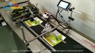 Automatic label feeding & inkjet date printing machine, inkjet printing on pouch carton labels