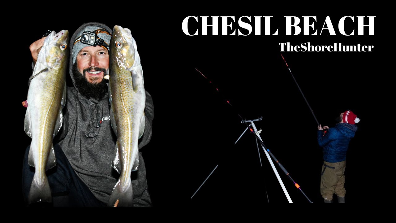 UK Shore Fishing, Chesil Beach, Dorset. Cod Fishing, Bass Fishing With Wayne Hand. seafishing 