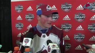 Brooks celebrates with Cale Makar
