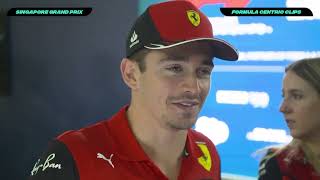 Leclerc - Hamilton - Verstappen Post Qualifying Interviews Singapore GP #singaporegp