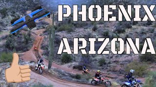 Singletrack Ride Wildcat Canyon Cave Creek Arizona with Drone Incredible Wet Conditions #motorcycle