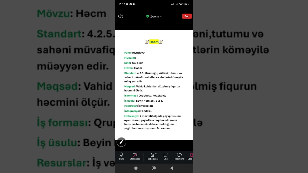 Riyaziyyatdan verilən icmalların izahı ( ibtidai)