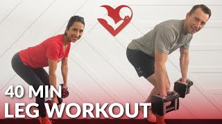 40 Min Dumbbell Leg Workout at Home for Women &amp; Men - Lower Body Workouts with Dumbbells &amp; Weights