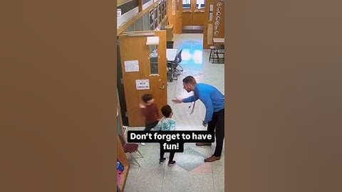Teacher high fives kids in the hallway... "School should be a place where kids want to be" ❤️