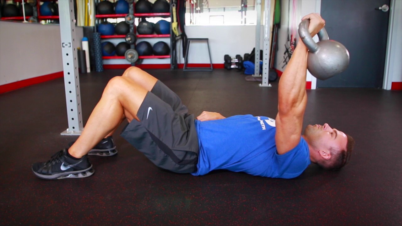 One Arm Kettlebell Floor Press Video Exercise Guide Tips