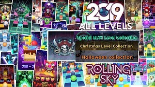 Rolling Sky All Levels 2019 100% Clear (All Skins,EDM,Christmas,Halloween,Minis)
