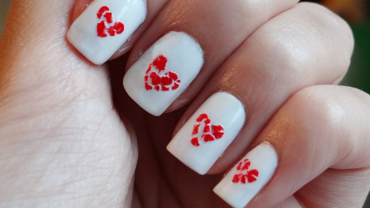 Uñas con corazones rotos anti san valentin YouTube