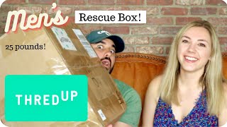 Mixed Men's Clothing ThredUp Rescue Box! $110/25 Pounds!! Worth It! YES