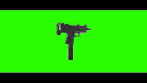 COD7 Black Ops MAC11 Automatic Rifle Animation Green Screen