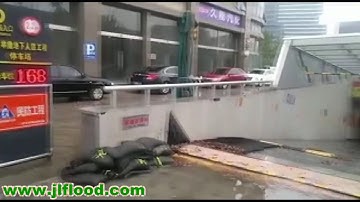Hydrodynamic automatic flood barrier application
