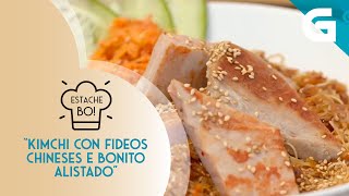 Kimchi con fideos chineses e bonito alistado