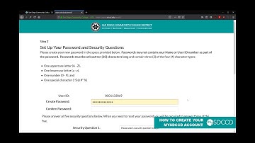 mySDCCD - How to Create your mySDCCD Account