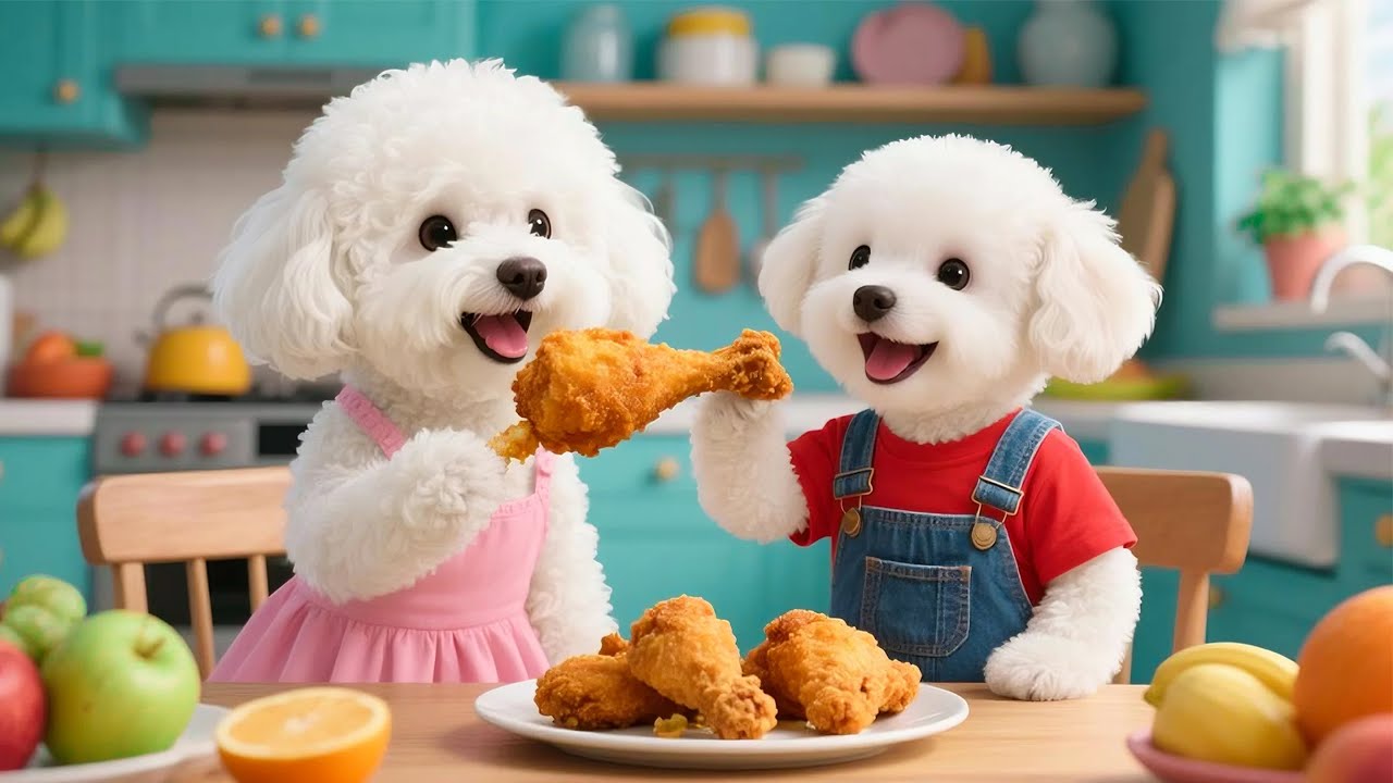 치킨이 먹고 싶은 강아지 – 강아지 엄마가 직접 부엌을 치킨 가게로 변신시켰어요! 🍗🐶