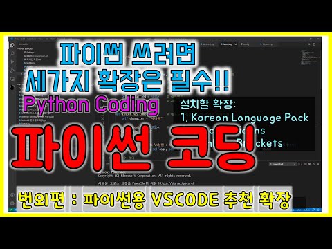 파이썬코딩 번외편   VSCode 추천 확장 3개