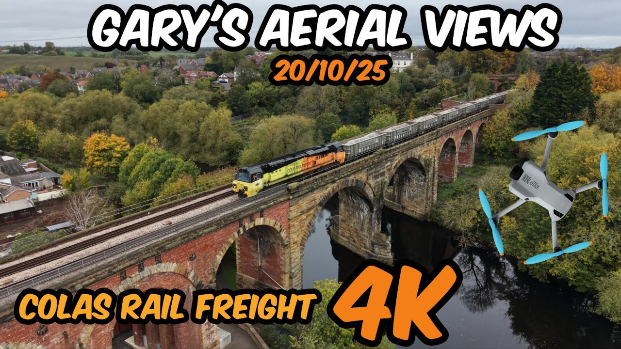 Colas Rail Freight Passing over Yarm Viaduct // Dji Mini 5 Pro 