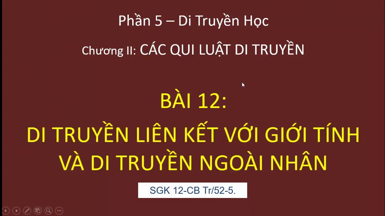 Sinh học 12. Bài 12. Liên kết với giới tính và di... - youtube