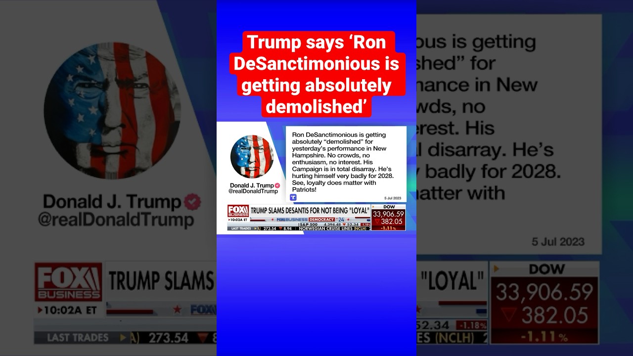Trump slams Ron DeSantis for not being ‘loyal’ #shorts