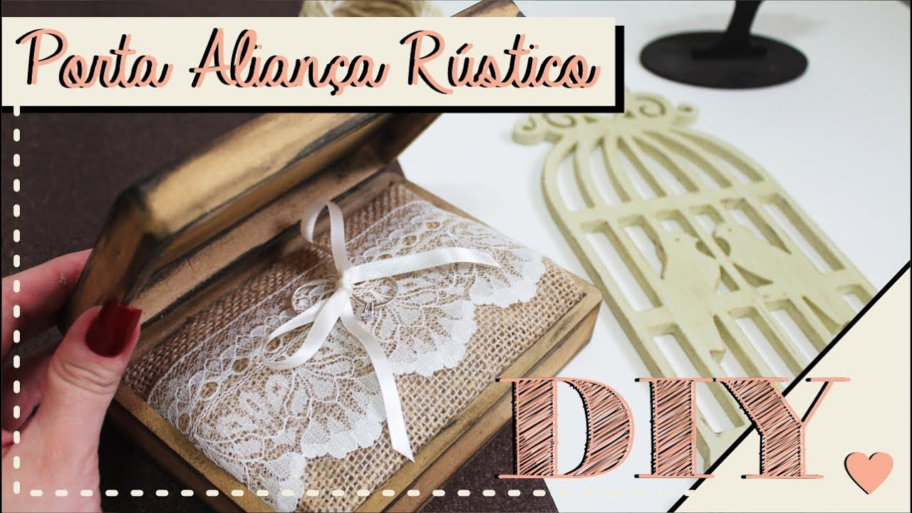 Como fazer Porta Aliança Rústico? DIY | Faça você mesmo | Tutoriais [casamento]