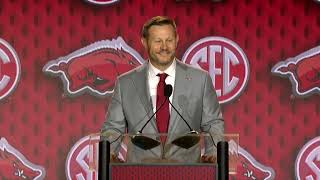 Arkansas head coach Ryan Silverfield press conference - SEC Media Days main media room