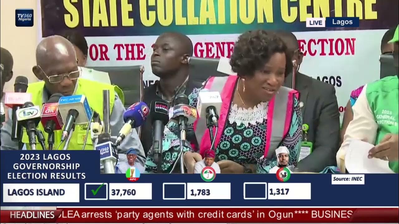 Announcement of Lagos Governorship election results Part 1 YouTube
