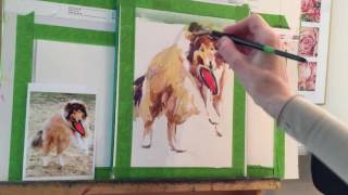 Rough Collie Painting Rough Collie Painting