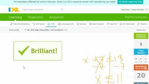 IXL 6TH.AA.6  I can write and solve inequality word problems