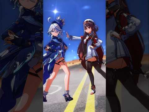 【 原神MMD 】胡桃  フリーナ 【Chatter Chatter後半】#ChatterChatter #Chatter2Challenge