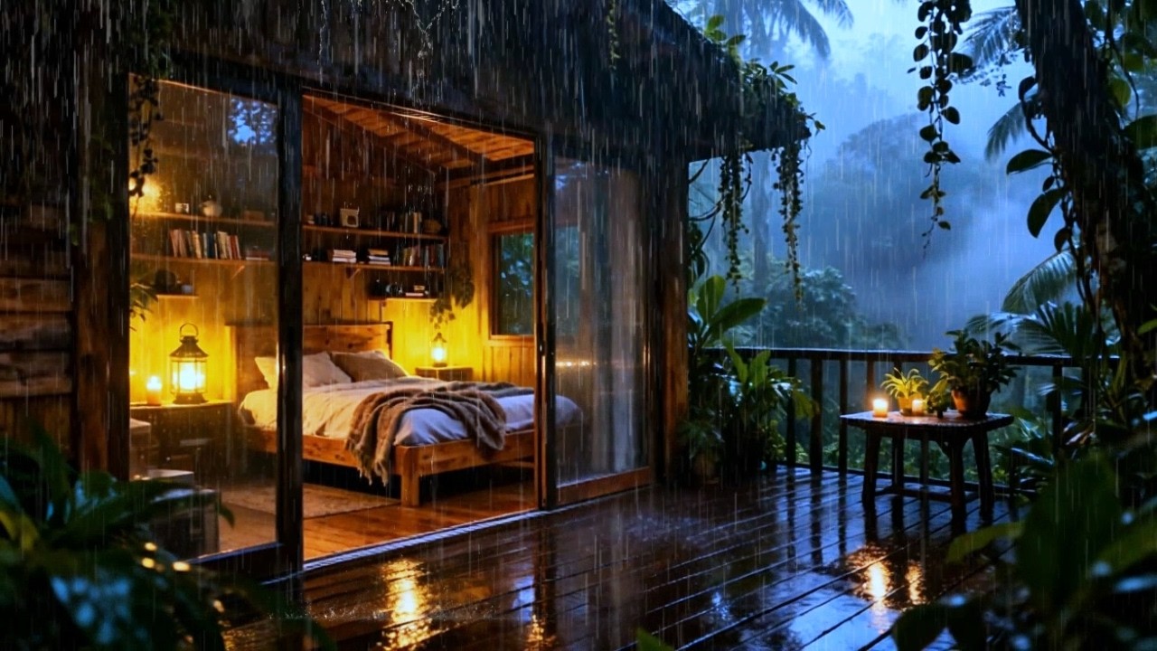 Achieve Restful Sleep Fast With Tranquil Rain And Subtle Thunder In The Distance