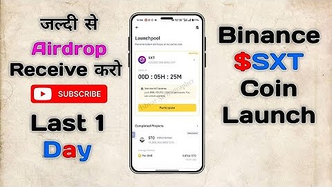 Binance Airdrop SXT Coin | Binance Launchpool New Coin