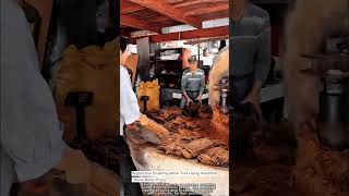 Sugarcane Crushing Work Tool Using Industrial Stone Roller Press #worktool