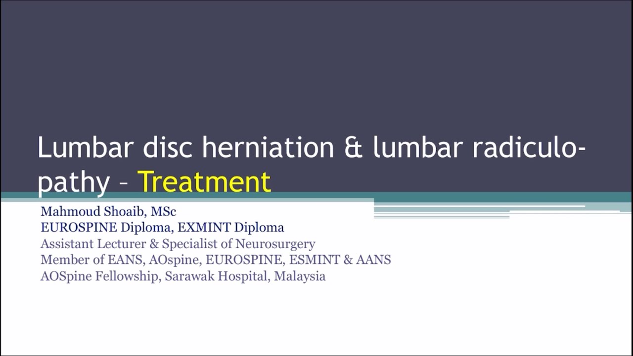 Lumbar Disc Herniation 03 Treatment YouTube
