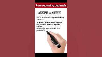 Pure recurring decimals division #decimals #shorts