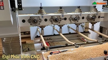 Máy Gia Công Chân Ghế, Bàn Hoàn Thiện | Máy CNC 4 Trục 16 Dao Woodmaster WM-4X4CNC
