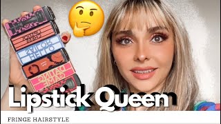 What Lipstick Suits Fringe Hairstyle ? Lipstick Queen 5 Shades Review