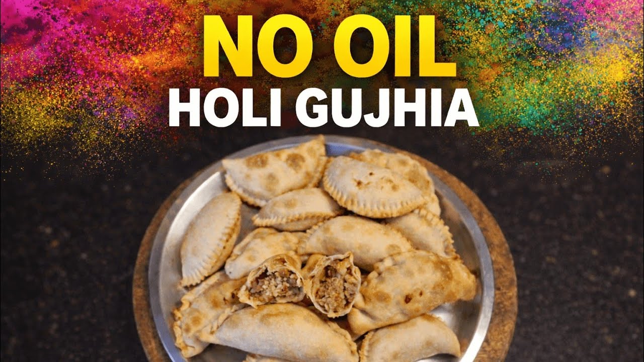 👉 No Oil Holi Gujhia | No Maida No Sugar Healthy Gujiya Recipe | Air Fryer Recipe