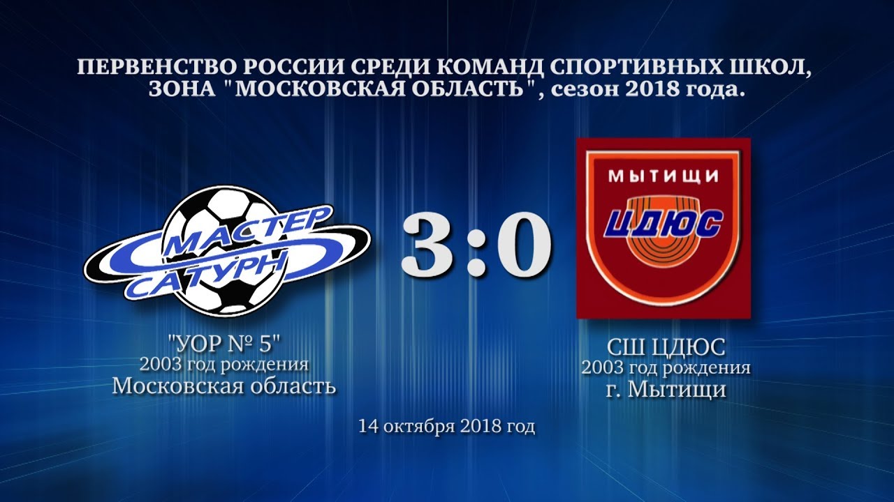 мастер сатурн фк Матч команды 2003 г.р. 14 октября 2018 год.
