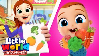 Aku Suka Sayuran dan Buah | Makan Makanan yang Sehat  | Kartun Anak | Little World Bahasa Indonesia