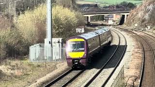 Trains at a (WINDY)Tapton bridge Chesterfield pt1. G.W.R. Unit/ bird strike(nearly)etc