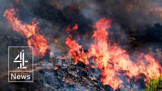 Europe’s extreme heatwave sparks wildfires from Spain to UK