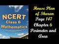 House Plan of Sharan Page 147 | Class 6 Maths Chapter 6 Perimeter and Area | NCERT Ganita Prakash