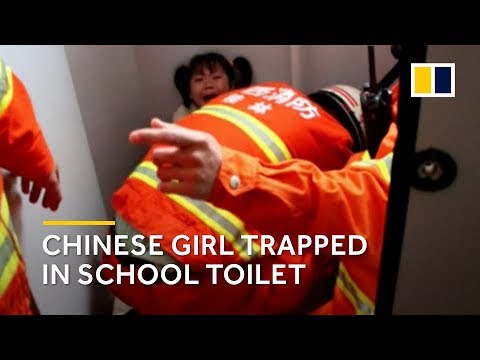 Chinese girl trapped in school toilet