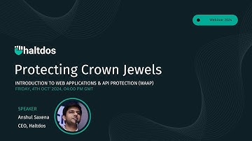 Product Overview: Haltdos Web Application & API Protection by Mr. Anshul Saxena - CEO - Haltdos
