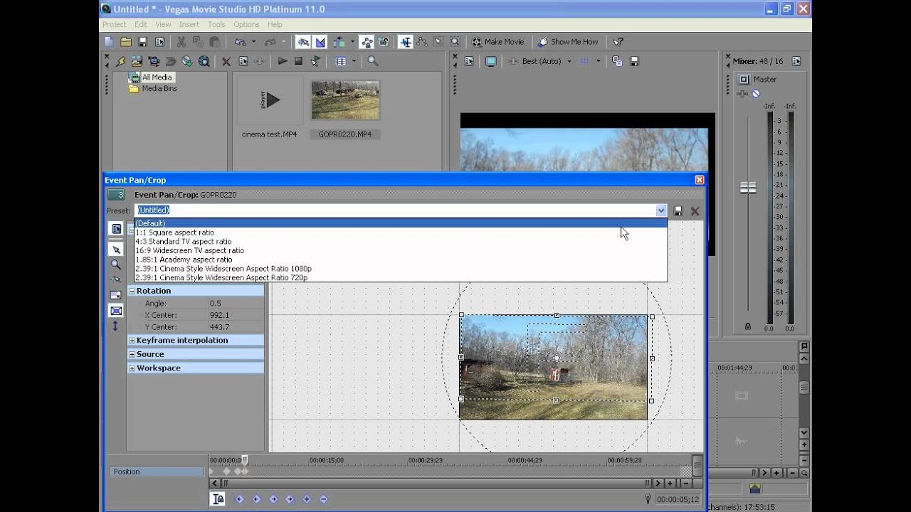 sony tutorial: pan/crop and track motion in sony vegas movie studio