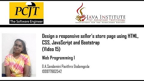 Design a responsive seller’s store page using HTML, CSS, JavaScript and Bootstrap(Video 15)