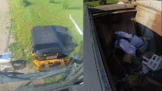 One Truck to Tip It all - Frontload Truck services carts and rearload dumpsters.