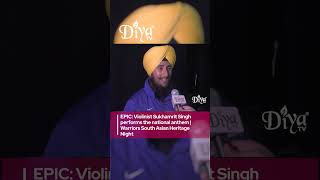 EPIC: Violinist Sukhamrit Singh performs the national anthem | Warriors South Asian Heritage NIght