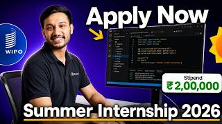 Apply Now! WIPO Summer Internship 2026 | ₹2,00,000 Stipend